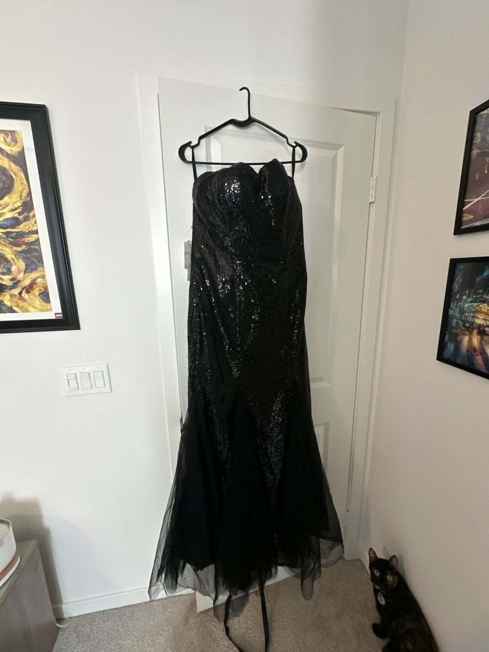 Oyisha Fashion Classic Strapless Sequin Mermaid Evening Gown